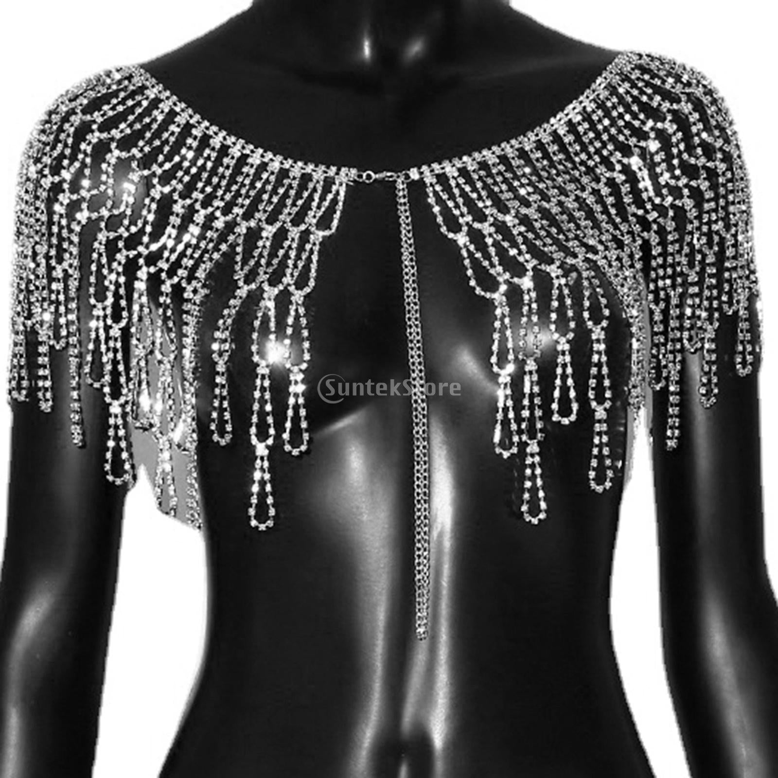 Rhinestone Body Chain Jewelry Halloween Carnival Costume Crystal